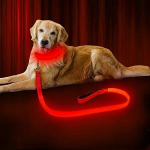 Wholesale USB Rechargeable LED Dog Leash , LED Reflective Pet Leash 47.2 Inch 120cm from china suppliers
