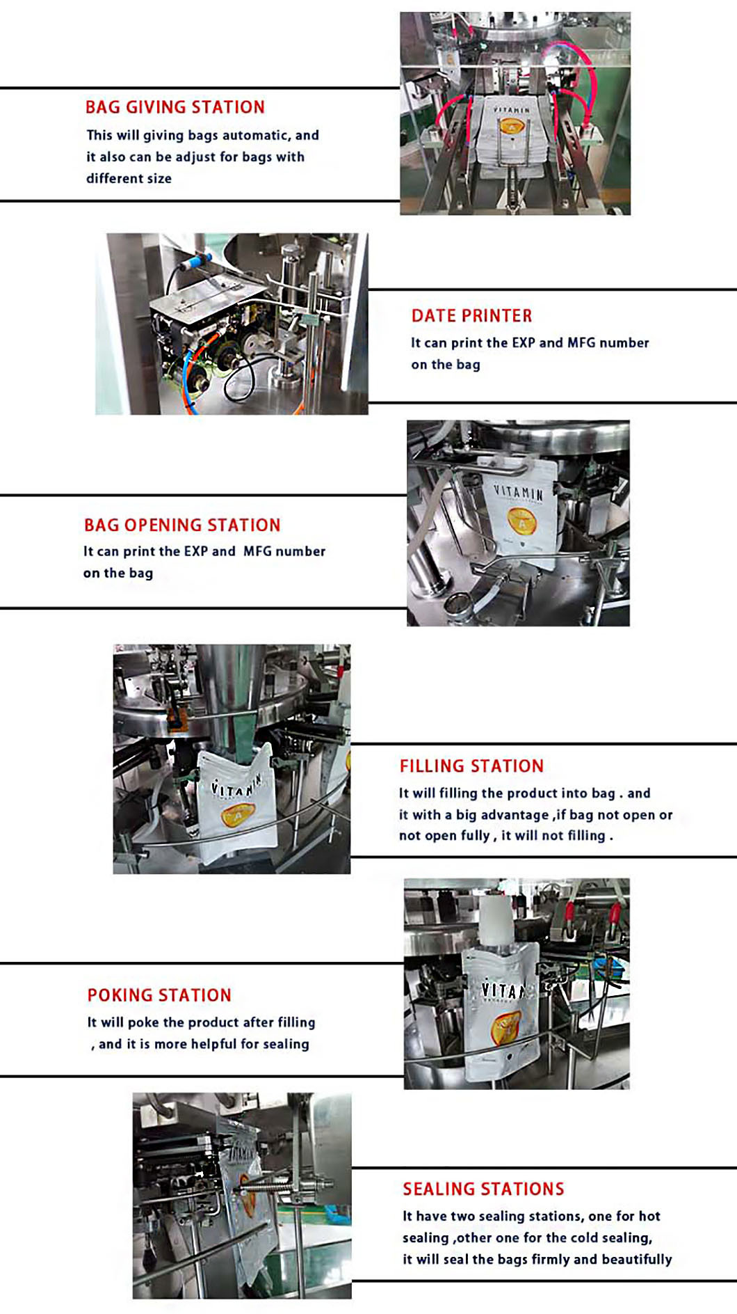100g 200g 500g Flat Zipper Pouch Biltong Packaging Machine Multi Function