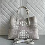 Lady Himalaya White Purse Authentic Alligator Skin Women Totes Handbag Real