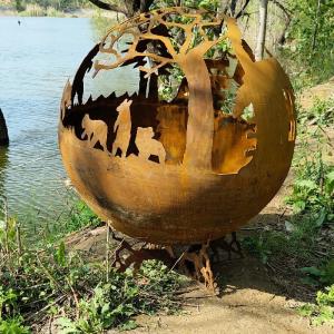 Wholesale Manual Ignition Round Corten Steel Fire Pit 3mm Thickness 60cm from china suppliers