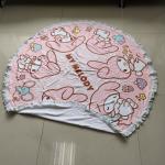 wholesale customized pink microfiber sand free printed round beach towels with