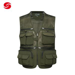 Wholesale Army Green Multi-Pocket Fishing Hunting Work Vest from china suppliers