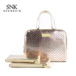 Multifunctional Breathable Hollow Leather Travel Toiletry Bag