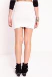Lace up detail mini skirt white school japanese girl short skirt