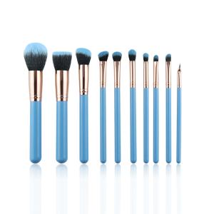 Wholesale Perfect Contour Makeup Brush Set 10Pcs Soft Synthetic Bristles Wooden Handle from china suppliers