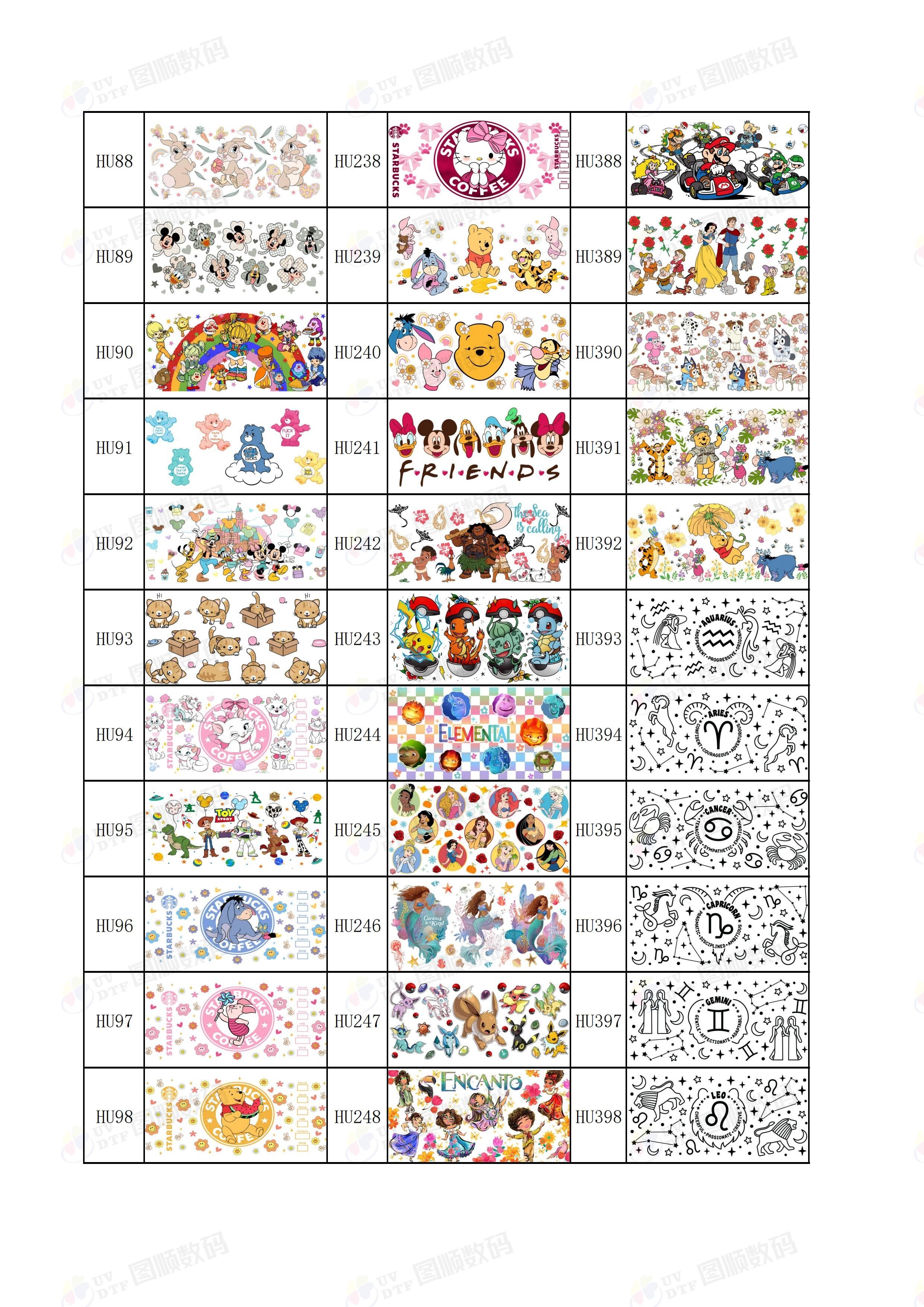 ISO9001 UV Varnish UVDTF Cup Wraps DTF Tumbler Wraps 16oz