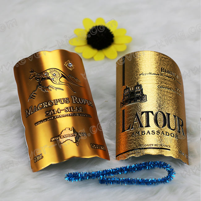 ODM Aluminium Custom Liquor Bottle Labels For Luxury Wine