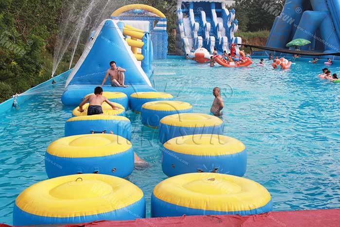 Large Size Commercial Inflatable Water Park / Obstacle Course For Amusement Park