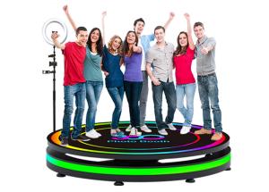 Wholesale 100cm 360 Photo Booth Ring Light 5 People 360 Rotating Camera Booth For Parties from china suppliers