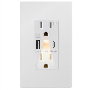 Wholesale Wall Mounted Electrical Night Light Usb Outlet Tamper Resistant 5V 4.8A from china suppliers