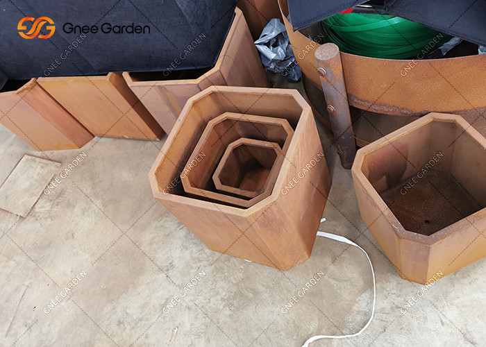 Customized Large Outdoor Tree Metal Planter Garden Pots Big Corten Steel Flower Pot