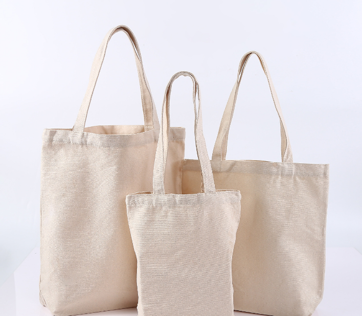 Amazon hot simply design natural Cotton Tote Bag lightweight Reusable Grocery Shopping Cloth Bags Suitable for DIY, Gift