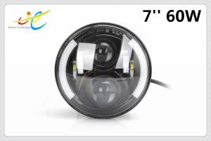 Wholesale wrangler accessories 7&quot; inch round led headlights drl 60w jeep half angle eyes headlight from china suppliers