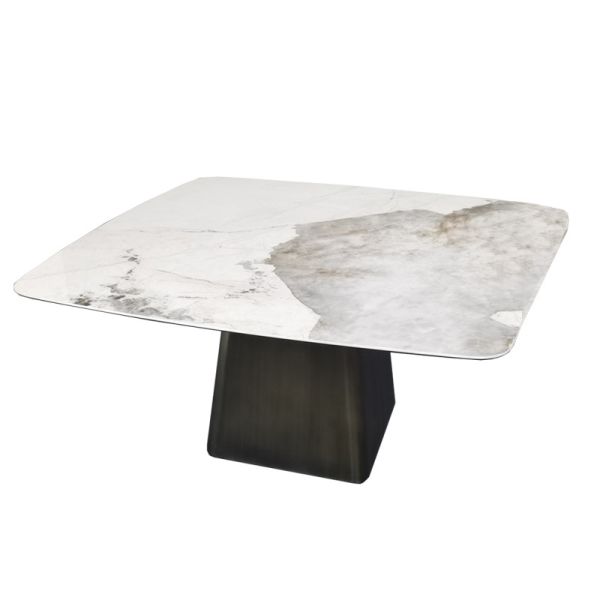 Modern Square Ceramic Marble Dining Table Living Room Sintered Stone Dining Table