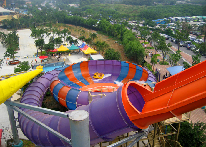 Bowl Fiberglass Water Slide Kids Water Park Equipment 12 - 18M Platform Height