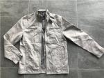 Mens Stone Color Woven Fabric Jacket With Metal Zip Through TW59378