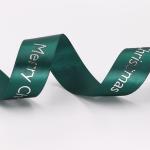 Factory Print Logo Dark Green Christmas Ribbon