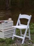 Outdoor Padded White Plastic Resin Folding Chairs For Event Picnic