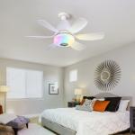 Intelligent Dimming Home Decoration Ceiling Fan , Moving Head 360 Rotating