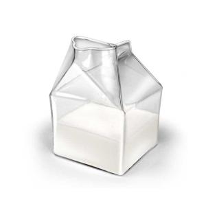 Wholesale High borosilicate Breakfast Milk Glass Bottle 250ml Clear Square Shape from china suppliers