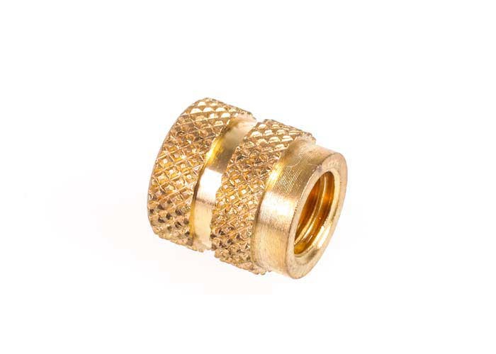 CNC Lathe Knurled Nut Brass Threaded Inserts For Plastic / Connection / Fastening