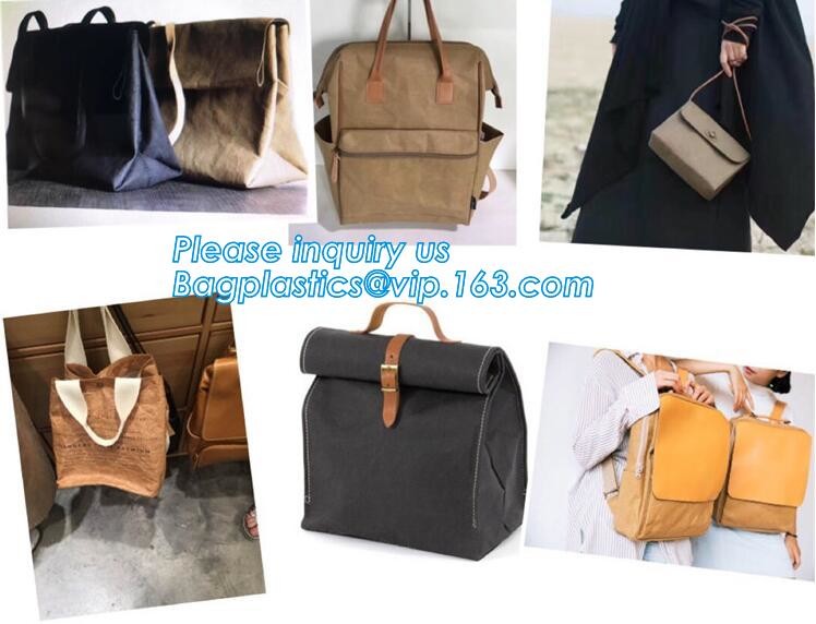 Cheap Lightweight Cheap Brown Custom Made Print Logo Water-proof Tyvek Paper Tote Shopping Bageco reusable promotion gif