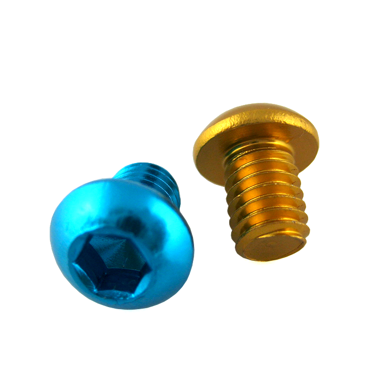 RoHs Certified Red Anodized Aluminum Button Head Hexagon Socket Cap Screw and Durable