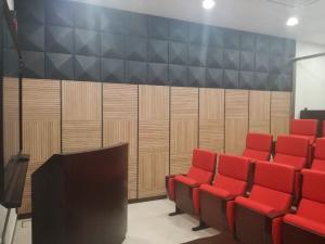 Wholesale Auditorium Linear Timber Grooved Acoustic Panels Sound Absorption Building Material from china suppliers