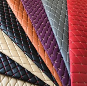 Wholesale Car Footmat PVC Faux Leather Material Diamond Embroidery PVC Sponge Leather from china suppliers