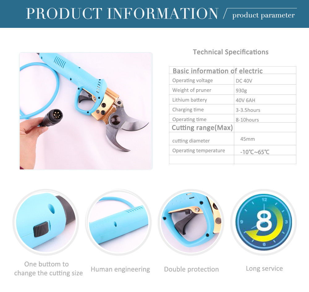 WS-08 Forbici da potatura elettriche da 45 mm Electric Pruning Shears Pruners and Electric Pruner
