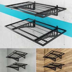 Wholesale Carbon Steel Garage Storage Wall Shelves Rack 2x3ft Heavy Duty Sturdy Basement Mount from china suppliers