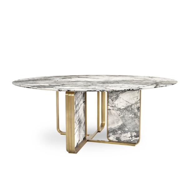 Luxury Furniture Round Dining Tables Marble Top Italian Dinner Table Restaurant