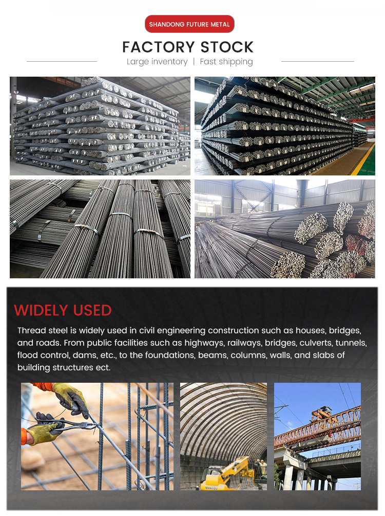 Technology HRB400E HRB500 Carbon Steel Deformed Rebars 12mm for Construction Building