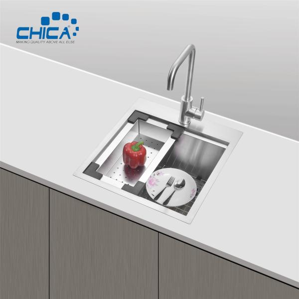 SUS304 Stainless Steel Single Bowl Kitchen Sinks Handmade House Kitchen Sinks