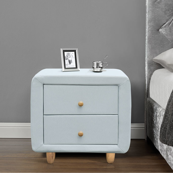 Custom Nordic Bedside Table Small Storage Plywood Fabric Drawer Nightstand