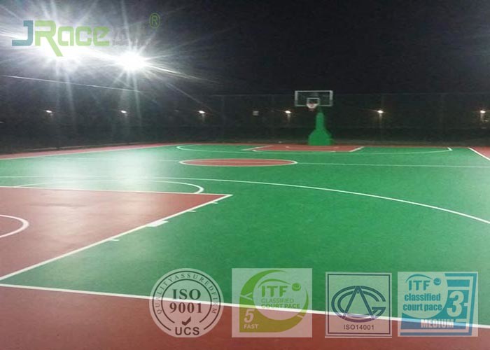 Roller Paint Anti - UV Synthetic Basketball Court Flooring / Sport Court Surface