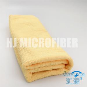 Wholesale Knitted Microfiber Cleaning Cloth 30*40cm yellow piped household cleaning towel from china suppliers