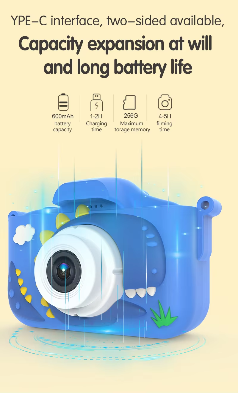 X11S Mini Dual Lens Kids Camera 1080P Bunny Cartoon Children Camera Adorable Toy Kids Selfie Digital Camera As Gift Prize