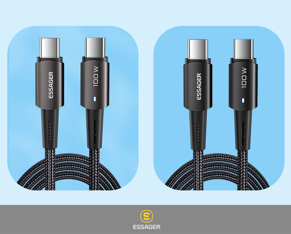 Essager 2022 Sunset USB charging Data Cable 100W 60W Type C to Type C Cable For Mbk Huawei