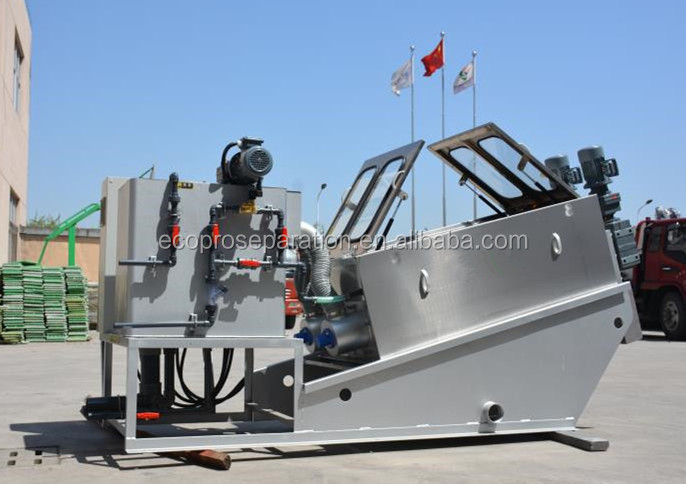 0.8m3/H-12m3/H Screw Press Dewatering 0.4kw Shaft Sludge Dewatering Press