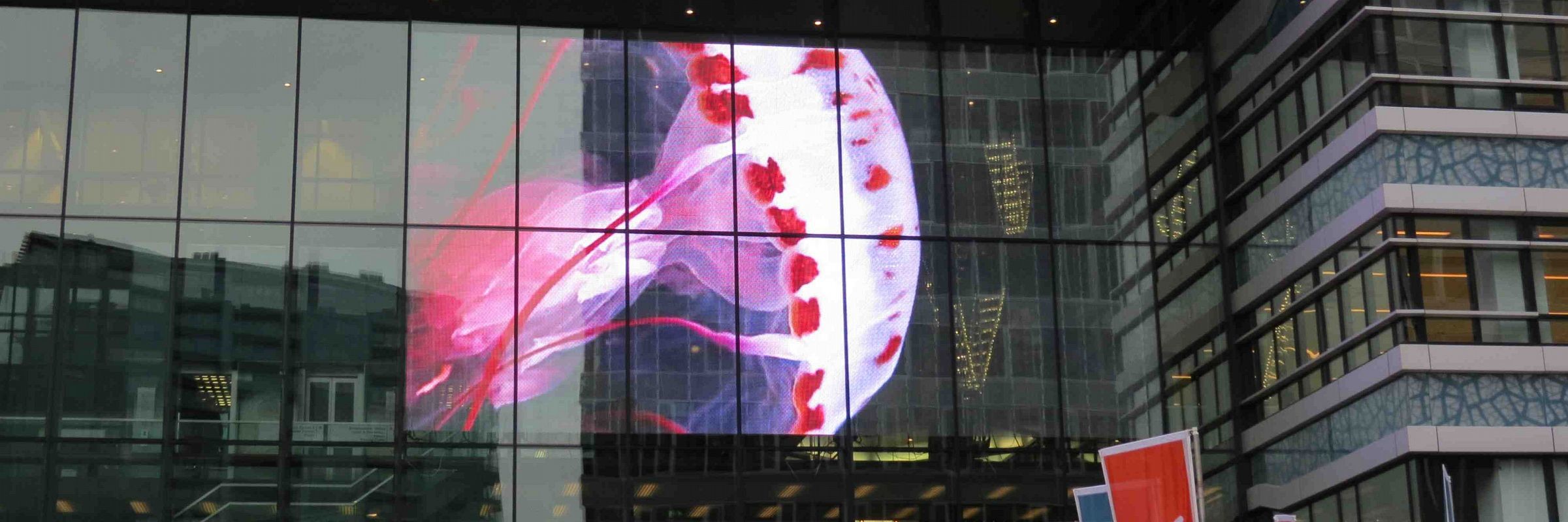 Large Building Transparent Led Curtain Screen 20mm With 140º Viewing Angle