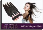 Peruvian Straight Virgin Hair Human Hair Extensions , 16 Inch Real Hair