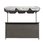 Rattan Effect Night Club Bar Counter Tiki Outdoor Rattan Bar Furniture With Roof