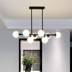 Wholesale Nordic Creative Simple Guest Restaurant Dining Hall Bar Lamp Magic Beans Large White Glass Ball Pendant Lamp from china suppliers