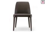 Armless Wood Black Leather Kitchen Chairs , Elegant Light Wood Dining Room