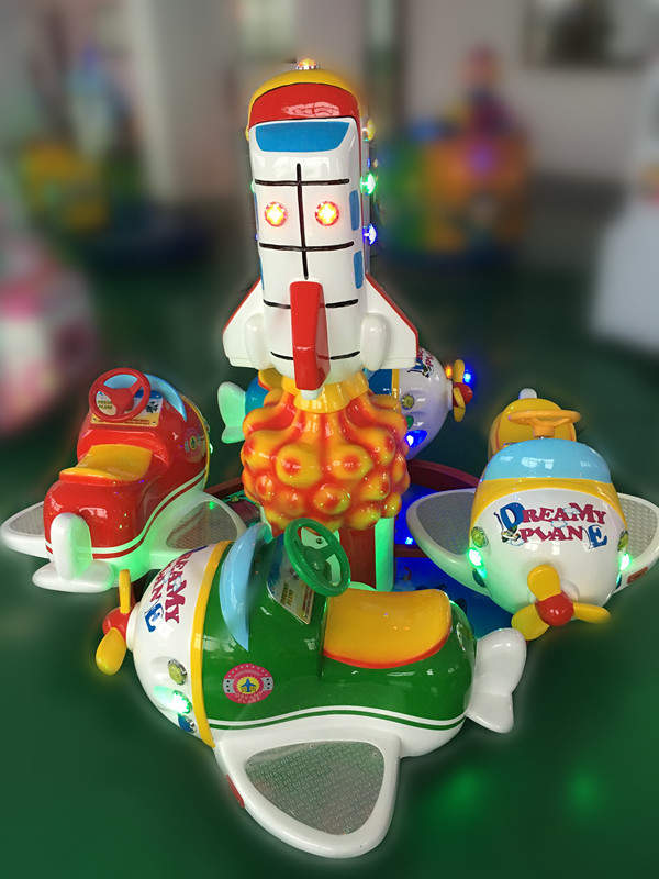 White color Dreamy Plane Helicopter for young kids baby rotating car