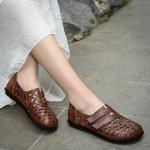 S439 2020 New Women'S Shoes Spot Retro Hollow Cool Flat Women'S Shoes Camel
