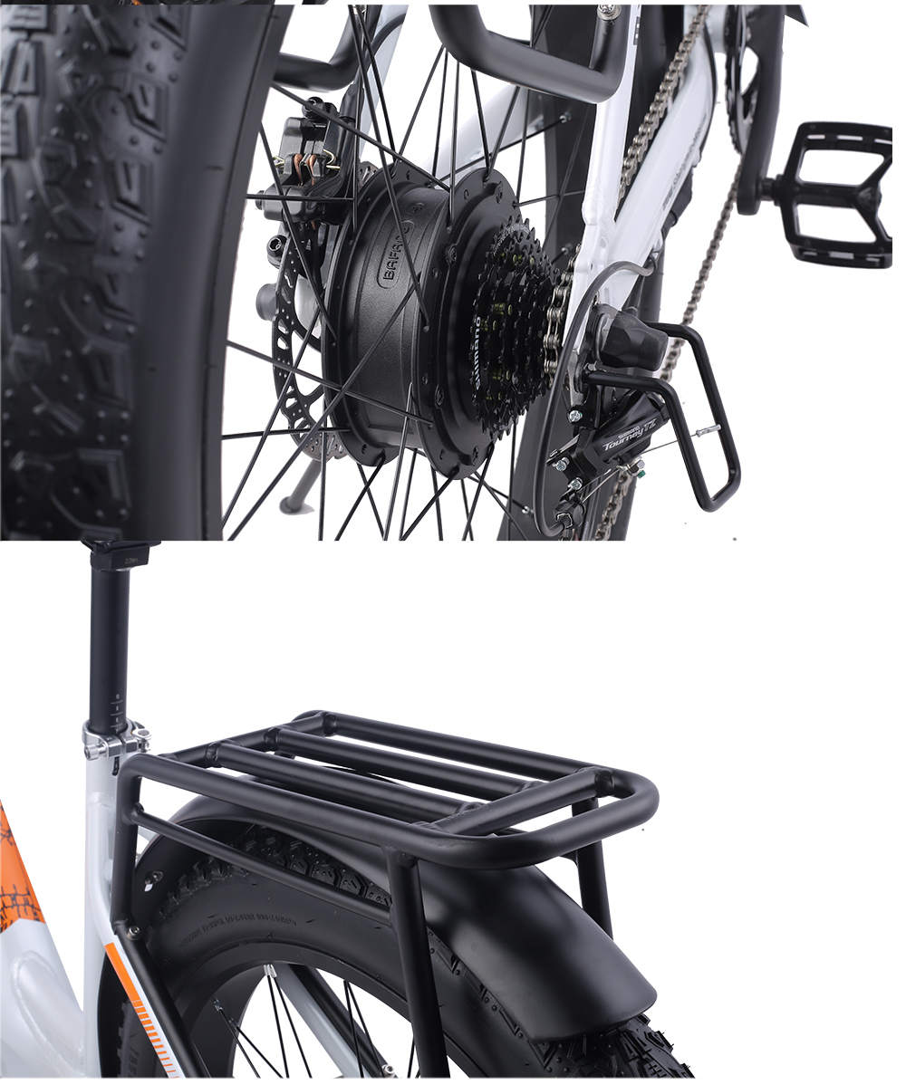 Step Thru Electric City Bike 26 Inch Wheel 7 Speed 48V 17.5Ah Battery Capacity