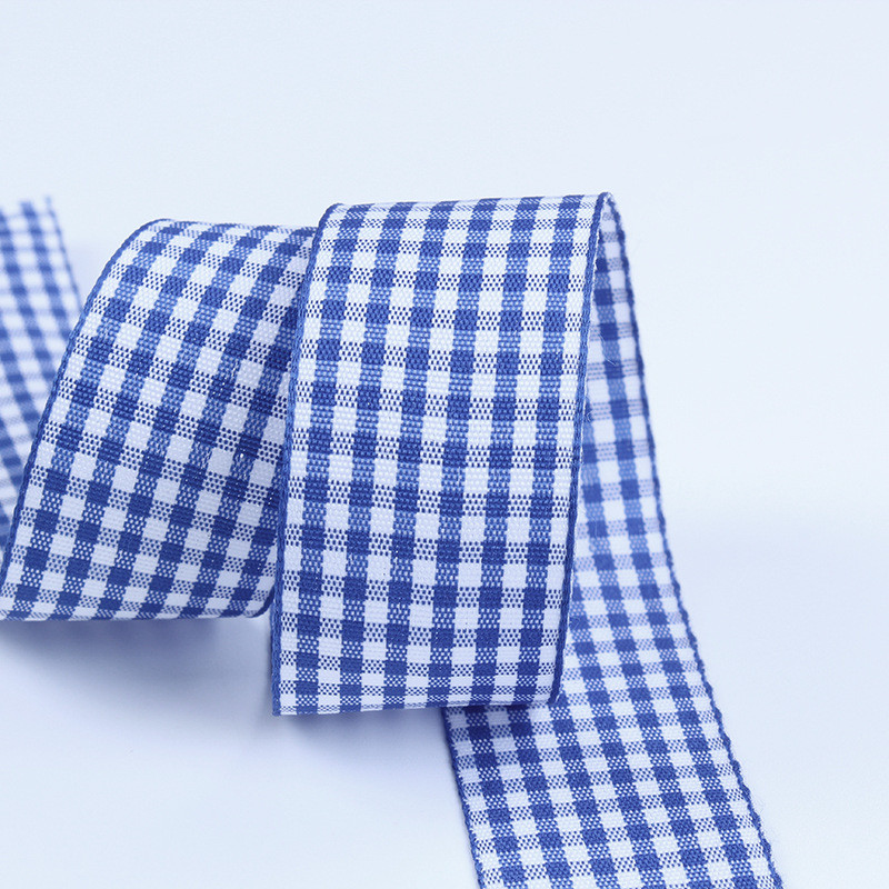 2.5cm Polyester Plaid Ribbon for Gift Packing and Chocolate Box Ribbon Bow Decoration