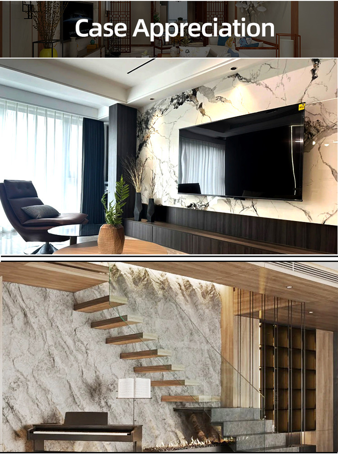 Waterproof And Easy To Install Marble Wood Veneer Panels Interior Decorative Wall Panels New Products Marble Wall Panels
